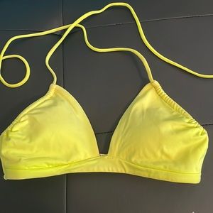Neon yellow Victoria’s Secret halter tie bikini top